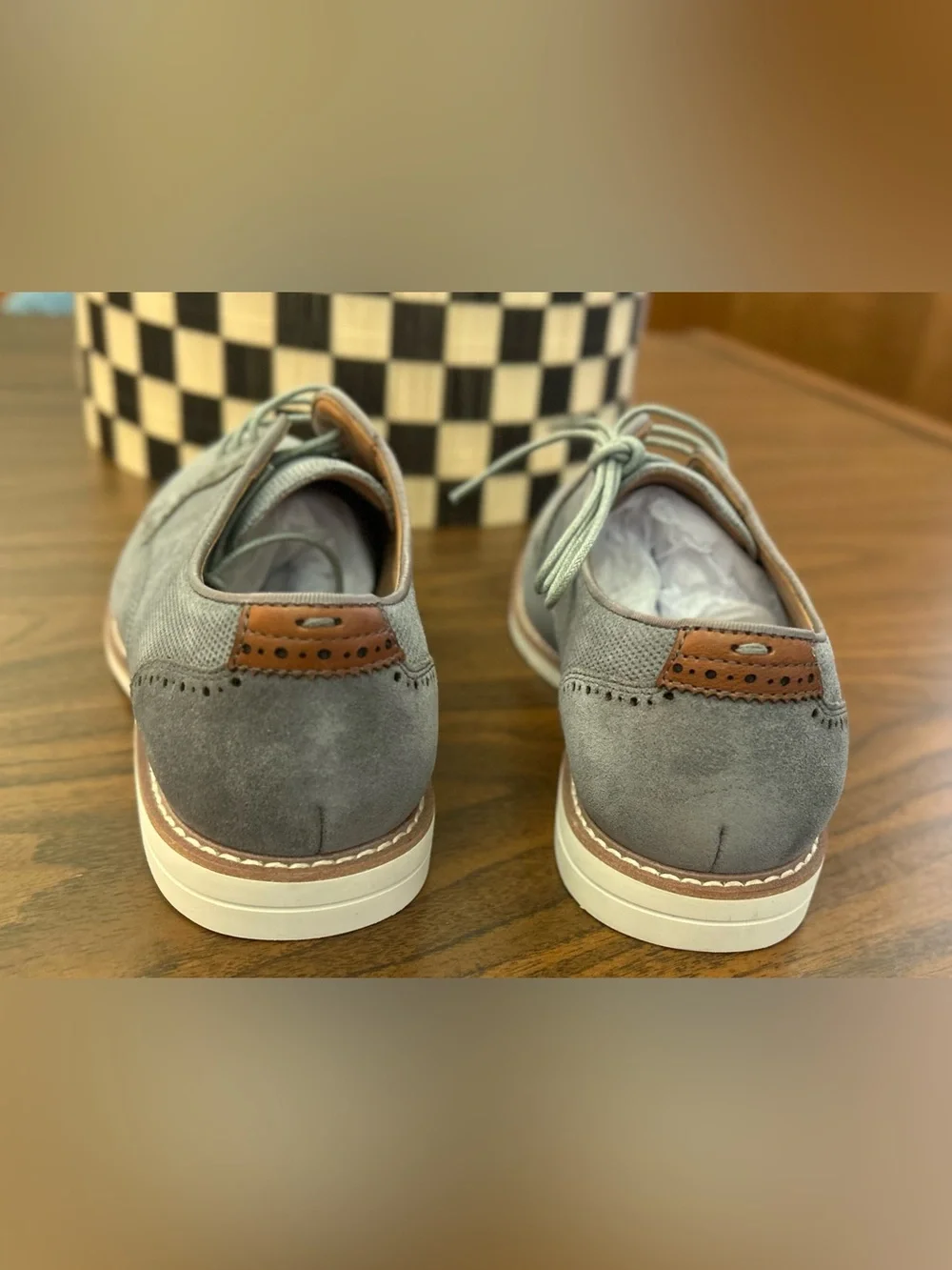 Steve Madden Melton Oxford Gray Perforated Derby Shoes